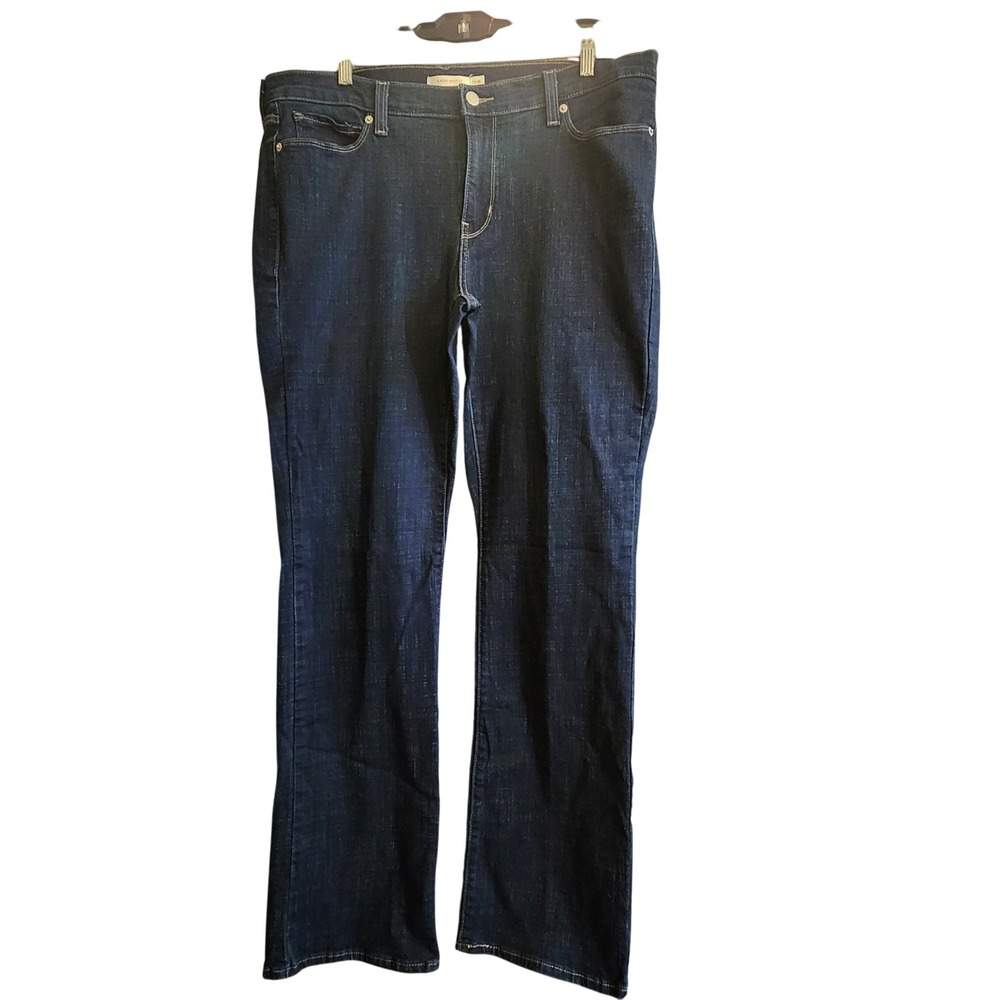 Levi Classic Bootcut Jeans Women 16W Long Dark Wash Excellent Stretch Denim
